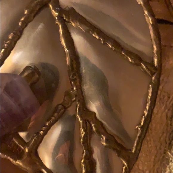 Gold / metal leaves & amethyst evening bag sale - Picture 10 of 12